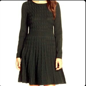 Calvin Klein Black Fit & Flare Sweater Dress M *EUC*